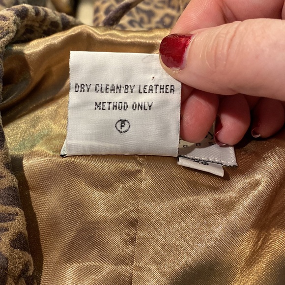 Vintage Pamela McCoy Leopard Leather Coat, XS - Picture 4 of 4